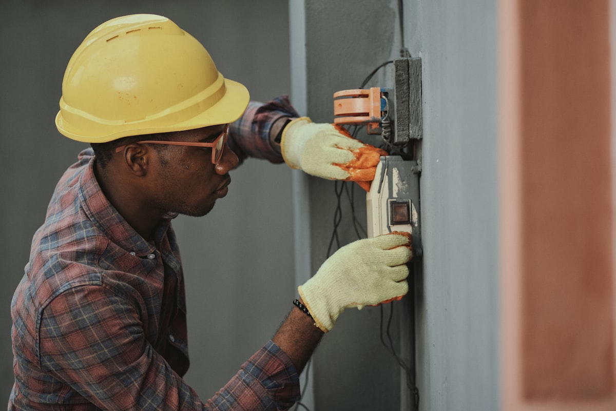 Tradesperson on a job site — Electrical
